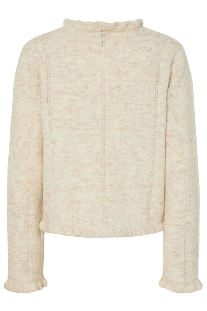 Pieces beige dames vest | Achteraanzicht