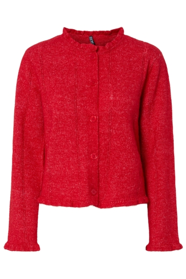 Pieces PCJASMIJN LS O-NECK KNIT CARIDGAN 17159474 GOJI BERRY