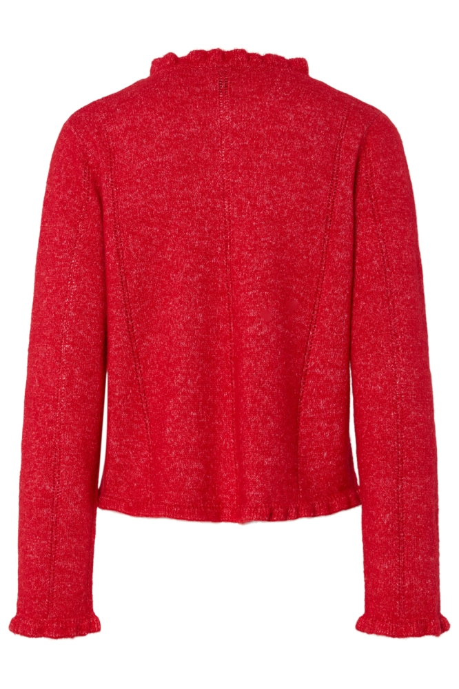 Pieces rode dames vest | Achteraanzicht