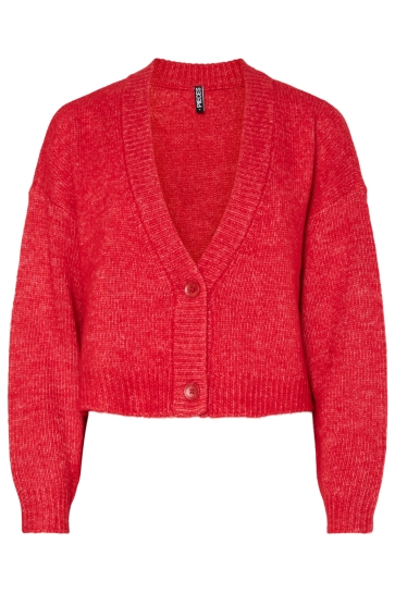 Pieces PCJIMMA LS V-NECK KNIT CARDIGAN BC 17159396 GOIJ BERRY