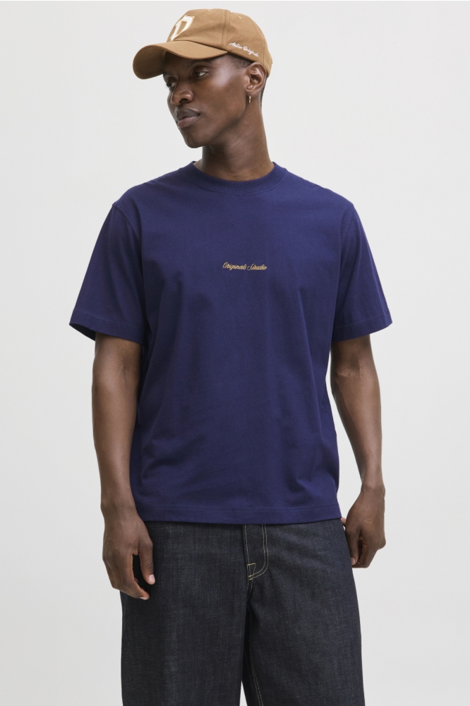 Jack & Jones blauwe heren t-shirt | Model vooraanzicht
