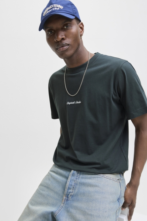 Jack & Jones groene heren t-shirt | Model vooraanzicht