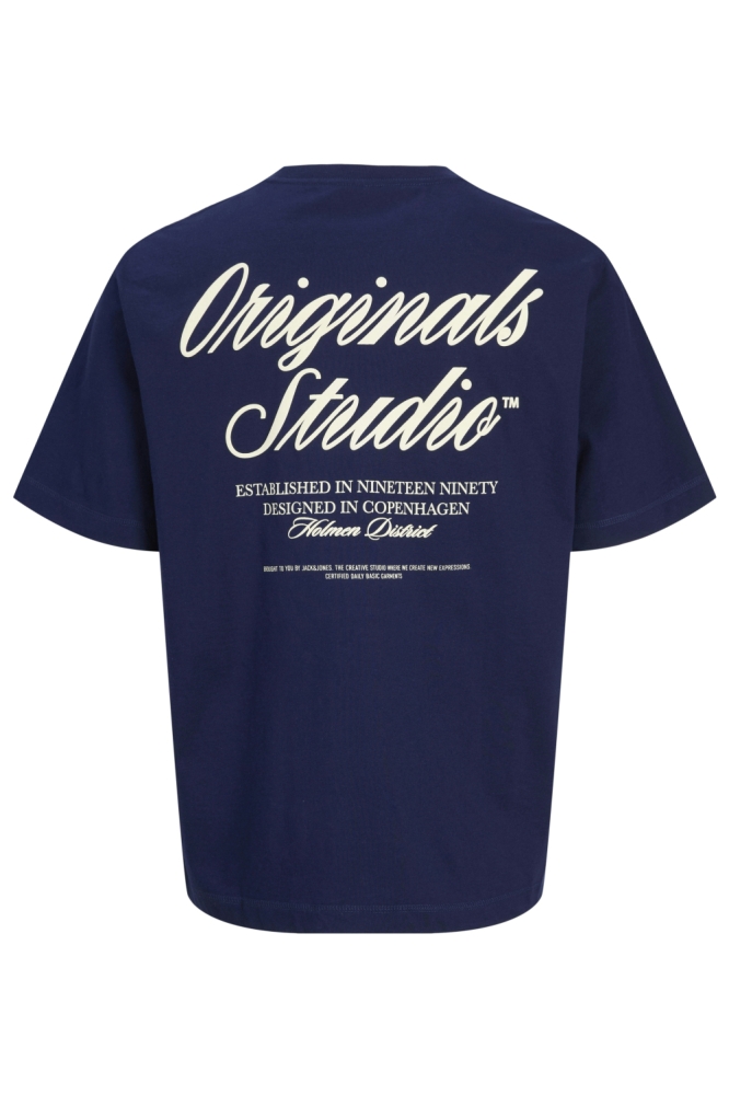 Jack & Jones blauwe heren t-shirt | Achteraanzicht