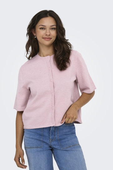 Only Vest ONLTILDA S/S O-NECK CARDIGAN KNT 15357001 Pale Mauve