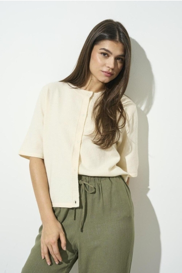 Only ONLTILDA S/S O-NECK CARDIGAN KNT 15357001 Marshmallow