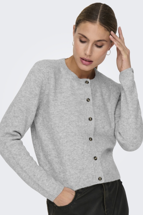 Jacqueline de Yong grijze dames vest | Model vooraanzicht