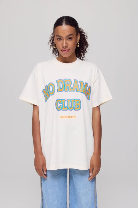 Harper & Yve ecru dames t-shirt | Vooraanzicht