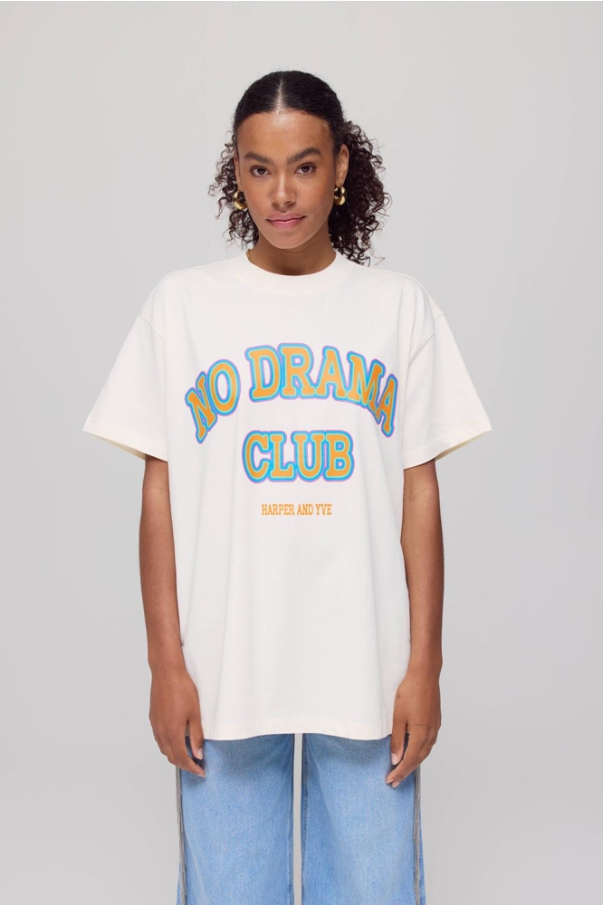 Harper & Yve ecru dames t-shirt | Vooraanzicht