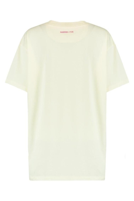 Harper & Yve ecru dames t-shirt | Achteraanzicht