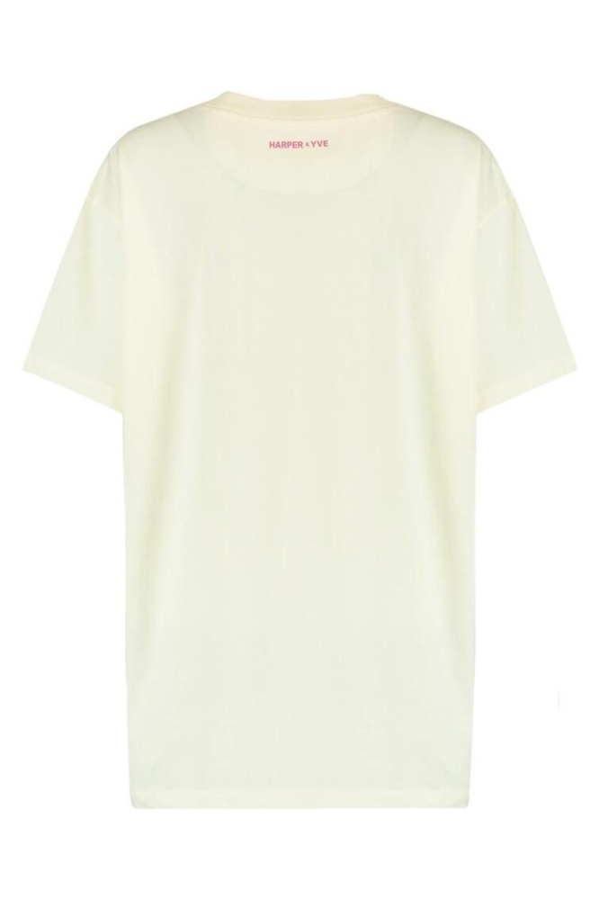 Harper & Yve ecru dames t-shirt | Achteraanzicht