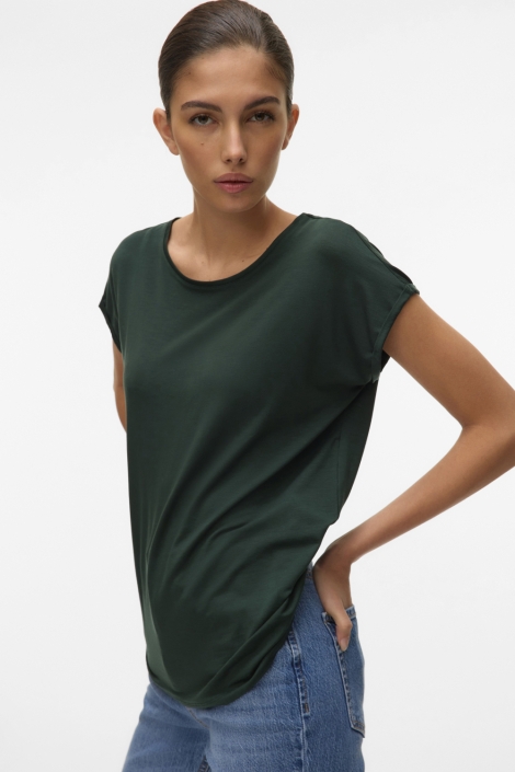 Vero Moda groene dames t-shirt | Model zijaanzicht