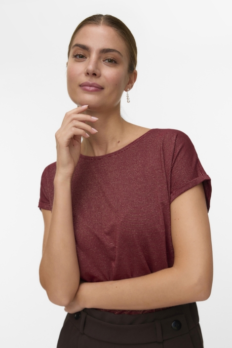 Vero Moda bordeaux dames t-shirt | Model
