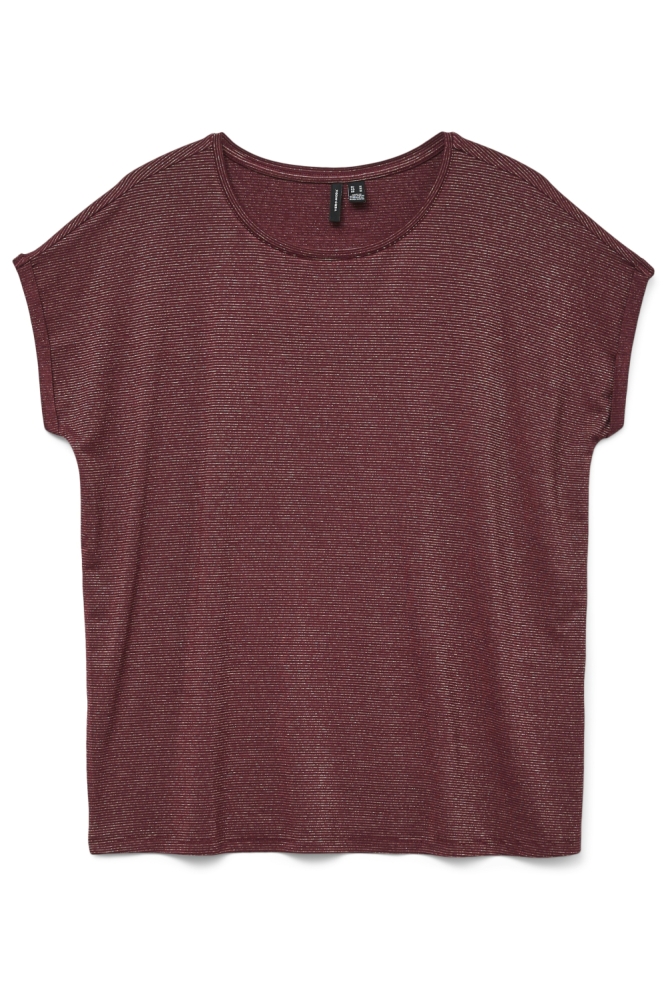 Vero Moda bordeaux dames t-shirt | Vooraanzicht