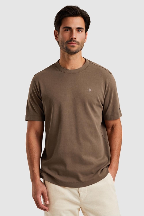 Cast Iron bruine heren t-shirt | Model vooraanzicht