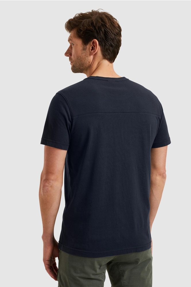 PME legend blauwe heren t-shirt | Model achteraanzicht