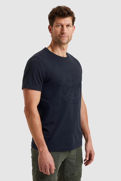 PME legend blauwe heren t-shirt | Model zijaanzicht