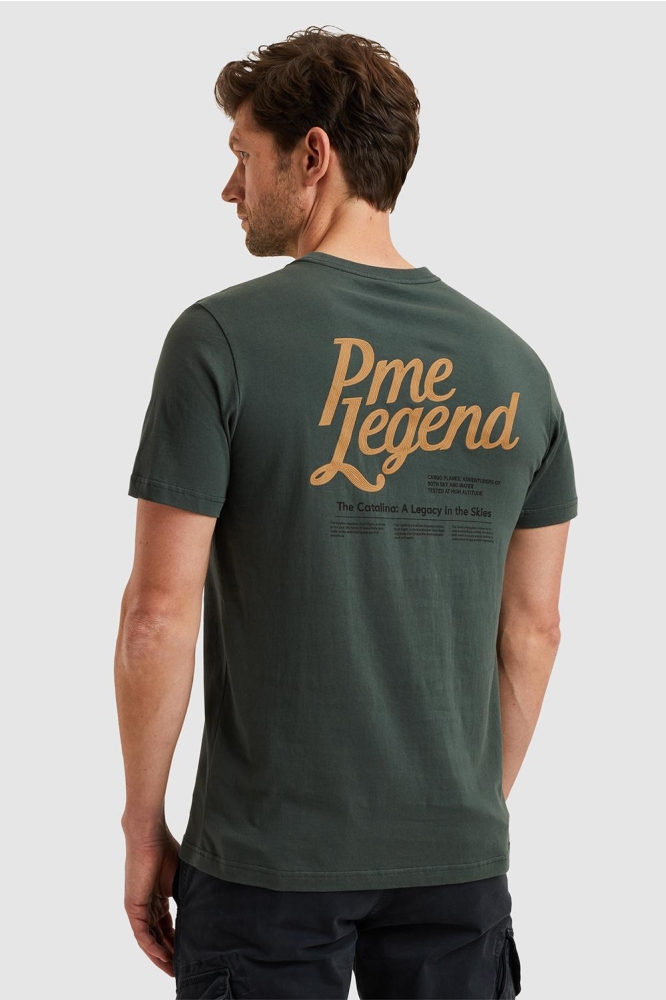 PME legend groene heren t-shirt | Model achteraanzicht
