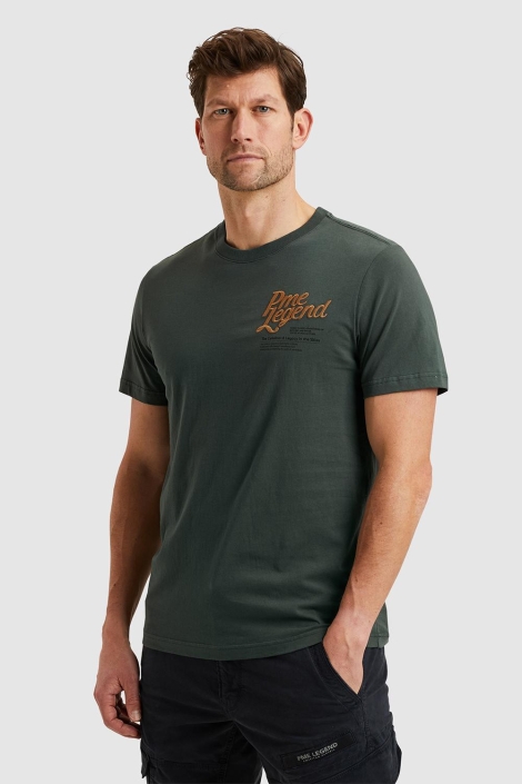PME legend groene heren t-shirt | Model zijaanzicht