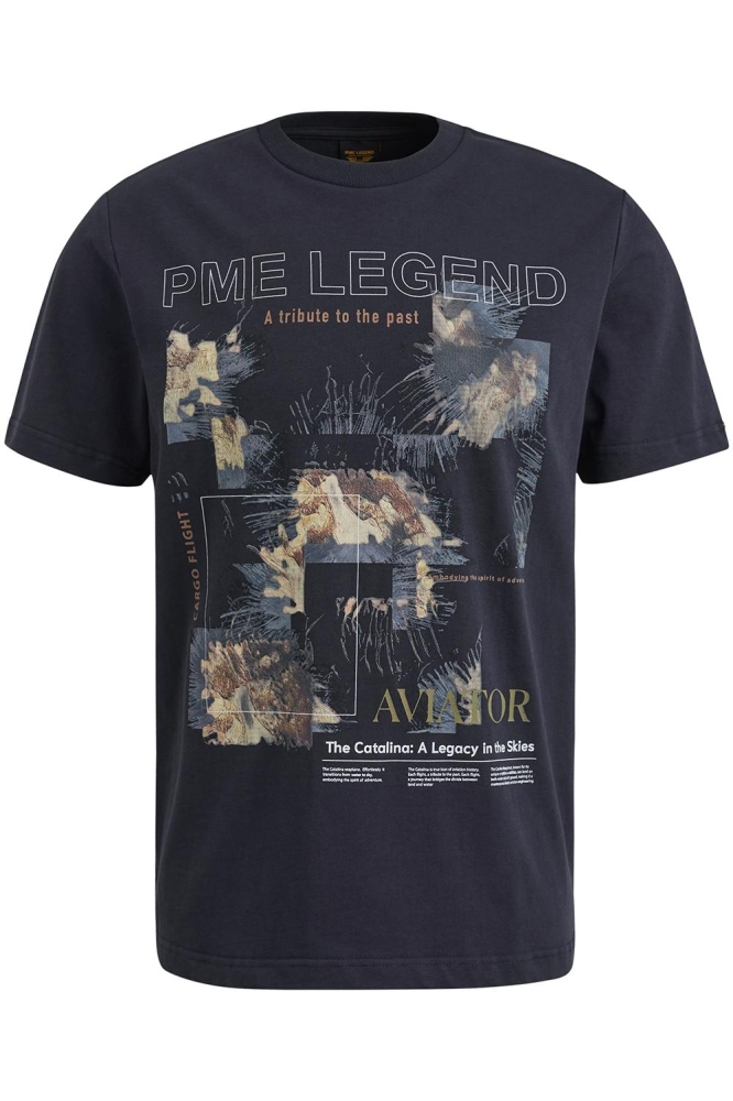 PME legend blauwe heren t-shirt | Vooraanzicht