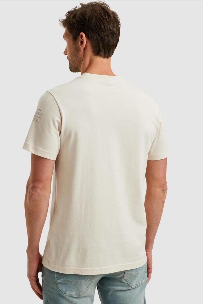 PME legend beige heren t-shirt | Model achteraanzicht