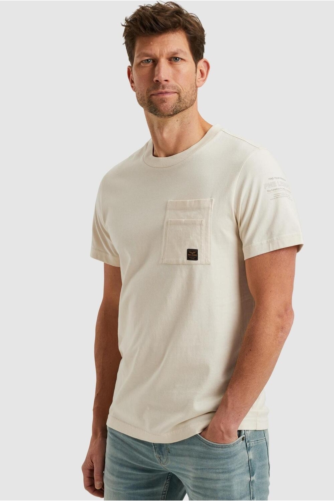 PME legend beige heren t-shirt | Model zijaanzicht