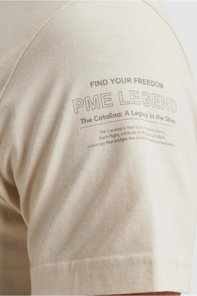 PME legend beige heren t-shirt | Close up