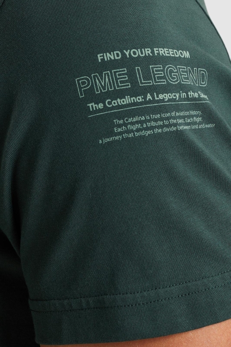 PME legend groene heren t-shirt | Close up