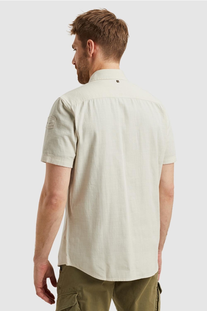 PME legend beige heren overhemd | Model achteraanzicht