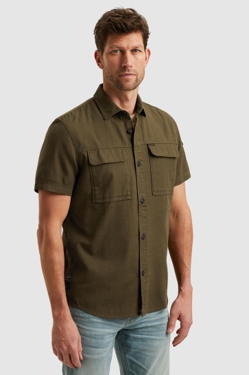PME legend short sleeve shirt slub cotton Groen