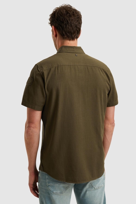 PME legend groene heren overhemd | Model achteraanzicht