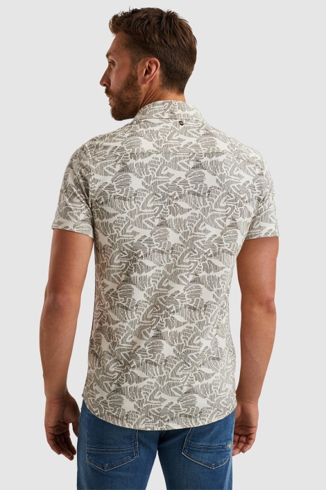 PME legend beige heren overhemd | Model achteraanzicht