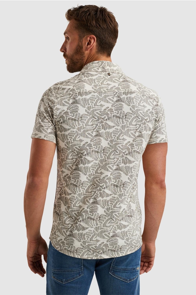 PME legend beige heren overhemd | Model achteraanzicht