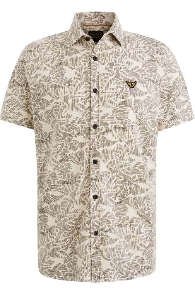 PME legend beige heren overhemd | Vooraanzicht