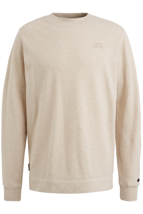 Cast Iron beige heren t-shirt | Vooraanzicht