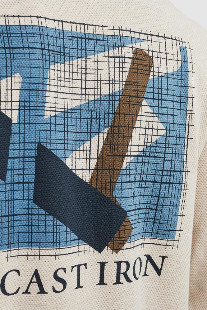 Cast Iron beige heren t-shirt | Unique Selling Point