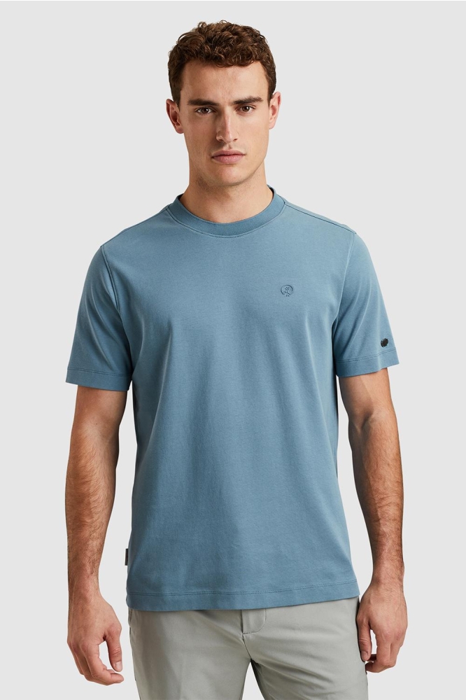 Cast Iron blauwe heren t-shirt | Model vooraanzicht
