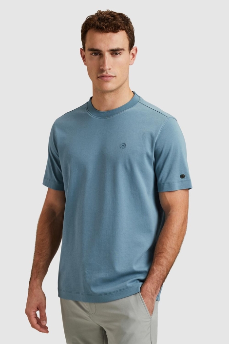 Cast Iron blauwe heren t-shirt | Model zijaanzicht