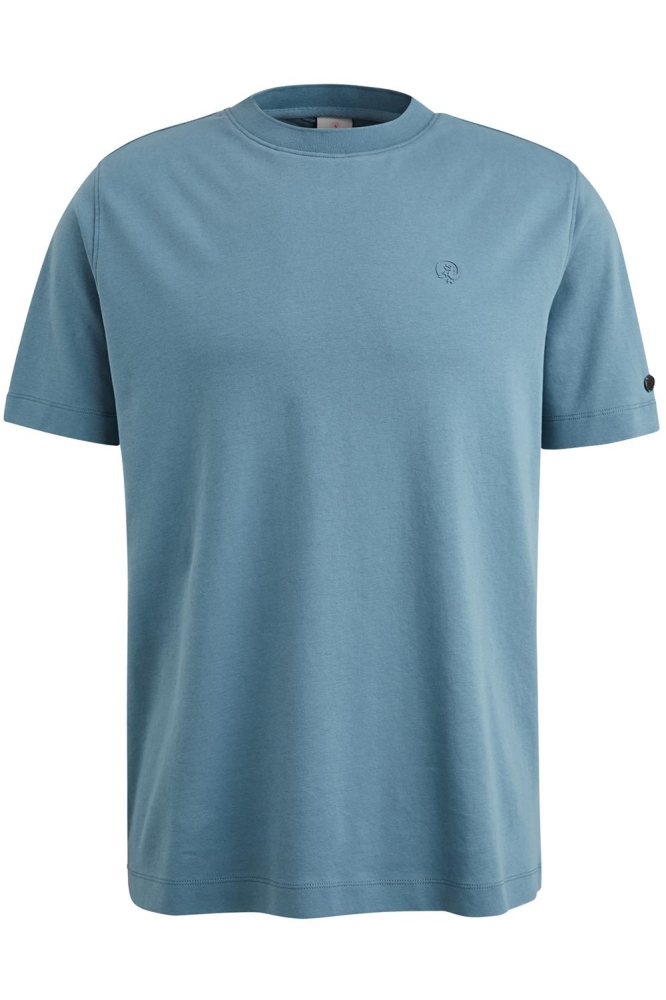 Cast Iron blauwe heren t-shirt | Vooraanzicht