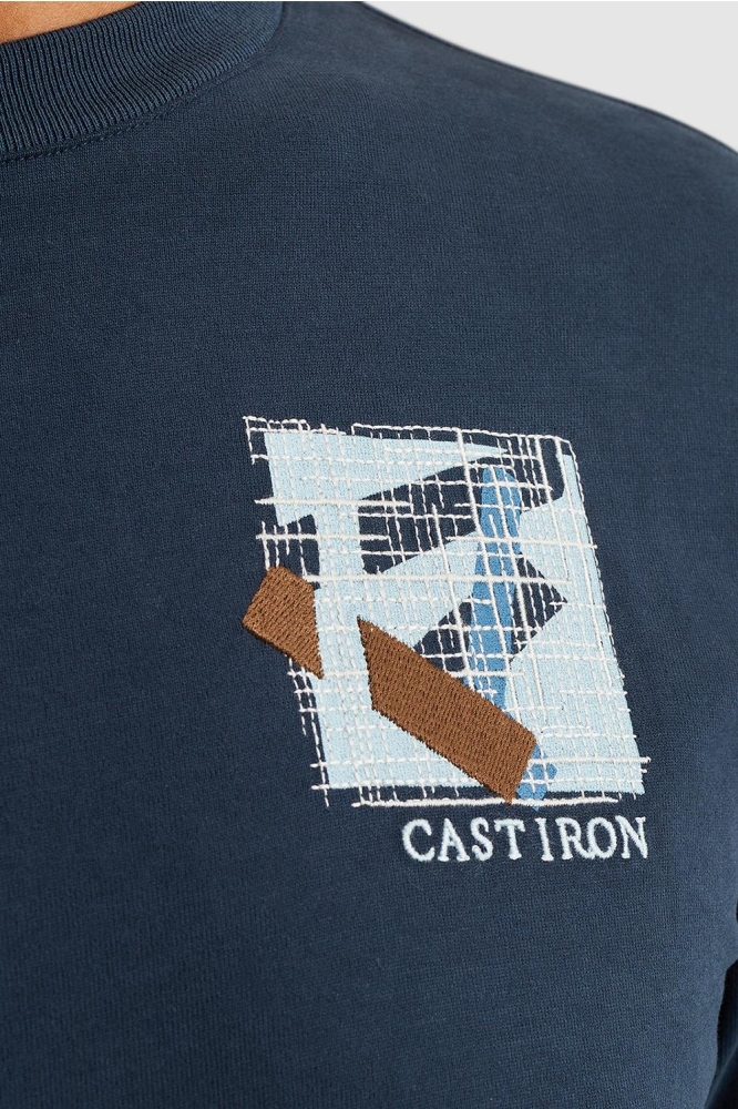 Cast Iron blauwe heren t-shirt | Kleurstaal