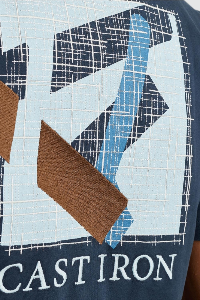 Cast Iron blauwe heren t-shirt | Unique Selling Point