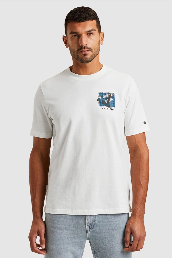 Cast Iron witte heren t-shirt | Model vooraanzicht