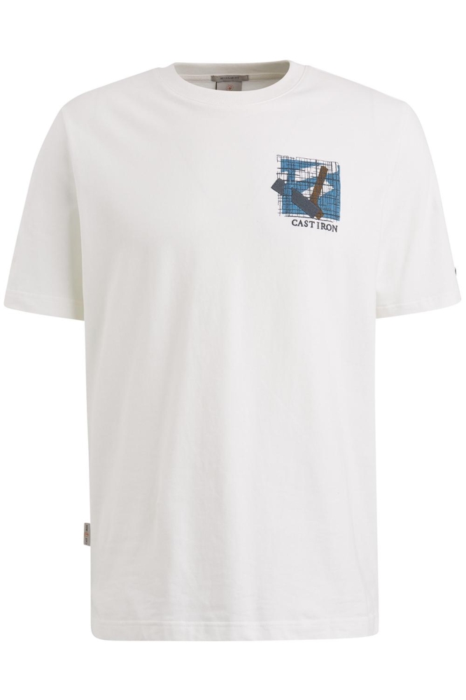 Cast Iron witte heren t-shirt | Vooraanzicht