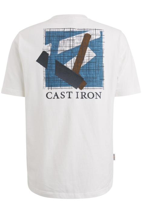 Cast Iron witte heren t-shirt | Achteraanzicht