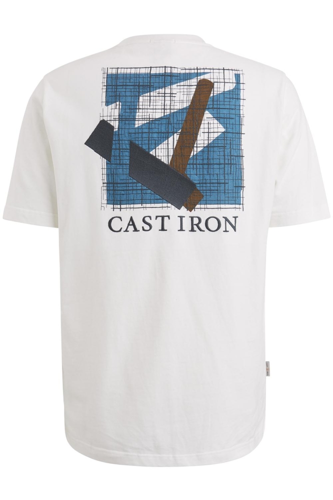 Cast Iron witte heren t-shirt | Achteraanzicht