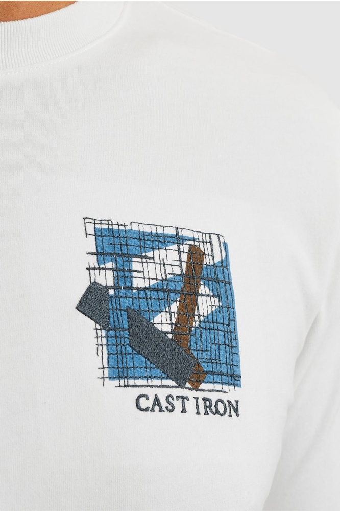 Cast Iron witte heren t-shirt | Kleurstaal