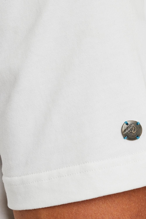 Cast Iron witte heren t-shirt | Close up