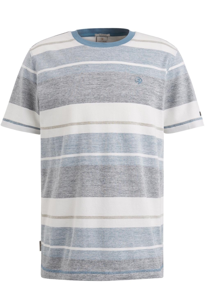 Cast Iron blauwe heren t-shirt | Vooraanzicht