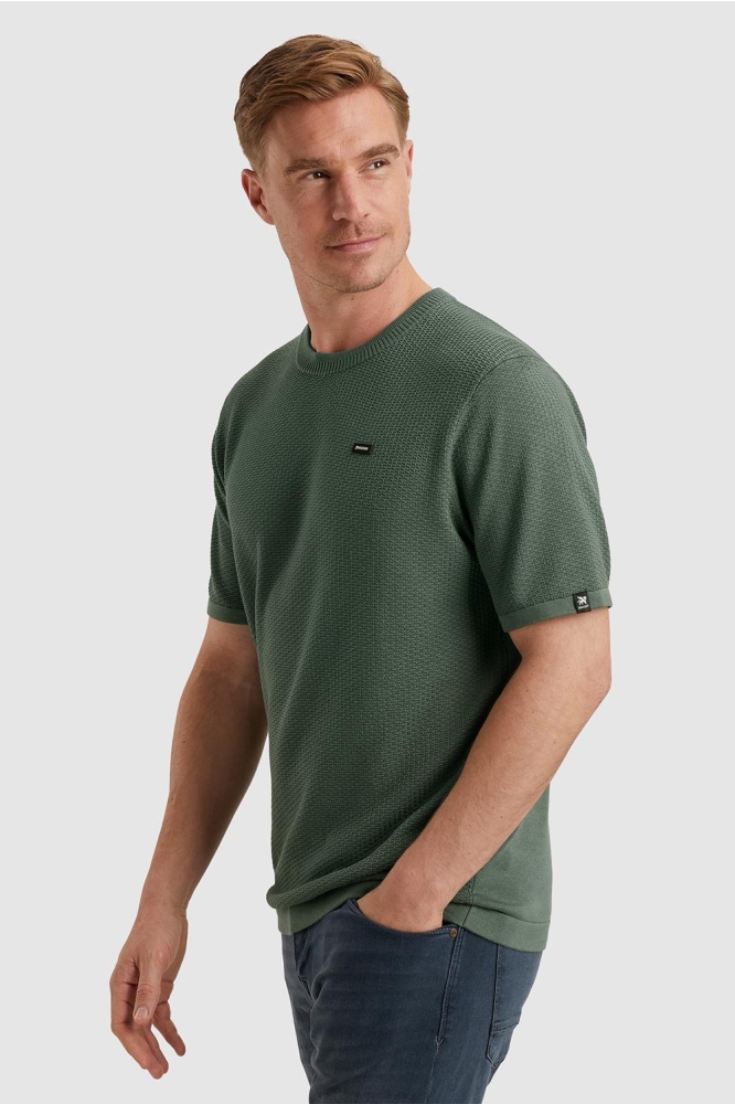 Vanguard groene heren t-shirt | Model zijaanzicht
