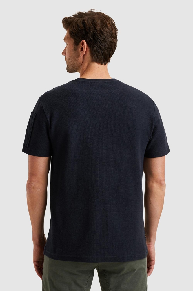 PME legend blauwe heren t-shirt | Model achteraanzicht