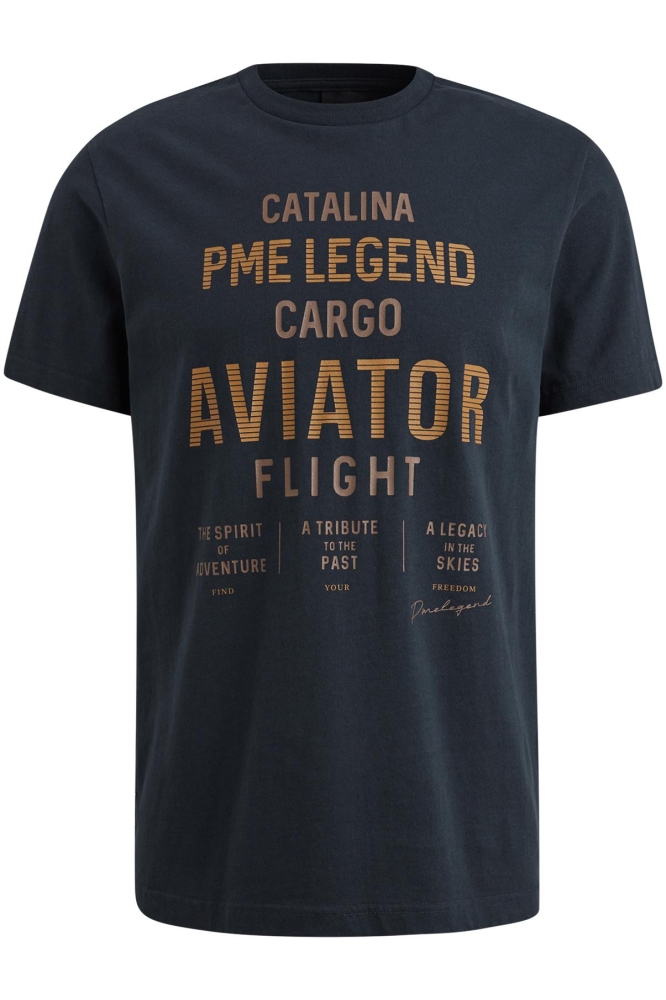PME legend blauwe heren t-shirt | Vooraanzicht